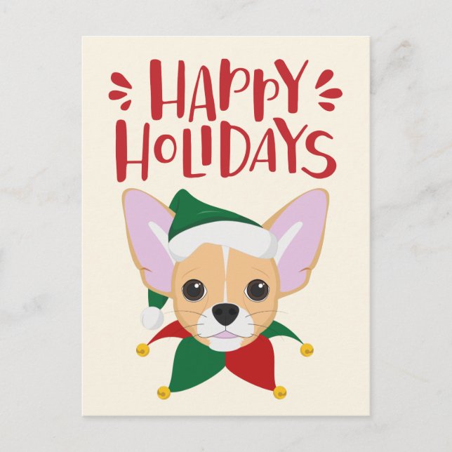 Glad helg - Cute Chihuahua-julen Vykort (Framsida)
