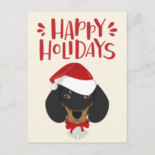 Glad helg - Cute Dachshund-jul Vykort