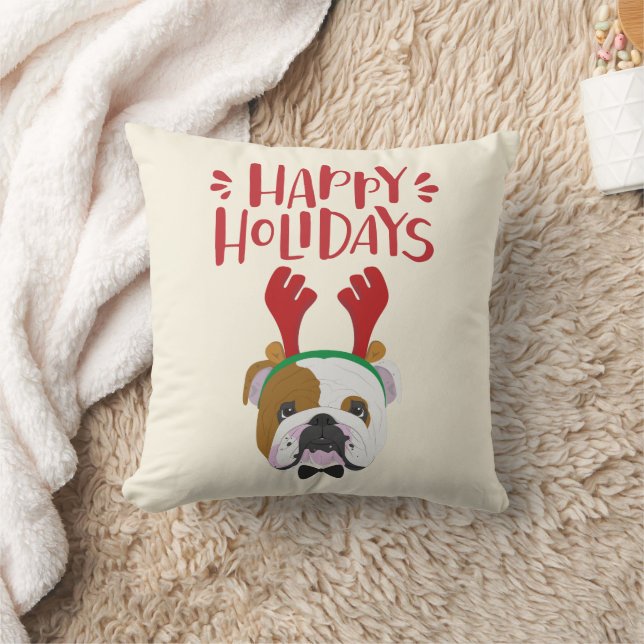 Glad helg - Cute English Bulldog - Jul Kudde (Filt)