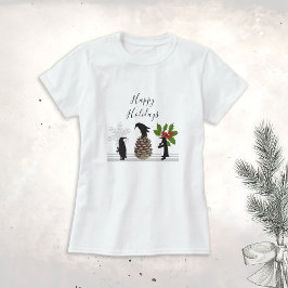 Glad helg Cute Funny jul Penguin T Shirt