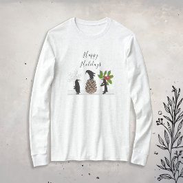 Glad helg Cute Funny Penguin jul T Shirt