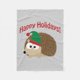Glad helg Cute Hedgehog jul Elf Fleecefilt