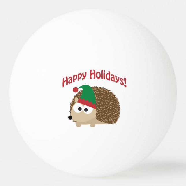 Glad helg Cute Hedgehog jul Elf Pingisboll (Framsidan)