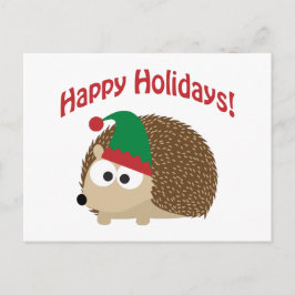 Glad helg Cute Hedgehog jul Elf Vykort