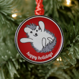 Glad helg Cute Hedgehog Julgransprydnad Metall