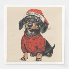 Glad helg, Cute Jul Dachshund Pappersservett