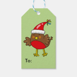 Glad helg Cute jul Robin Presentetikett