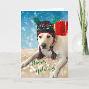Glad helg Cute Labrador Hund Antler Hat