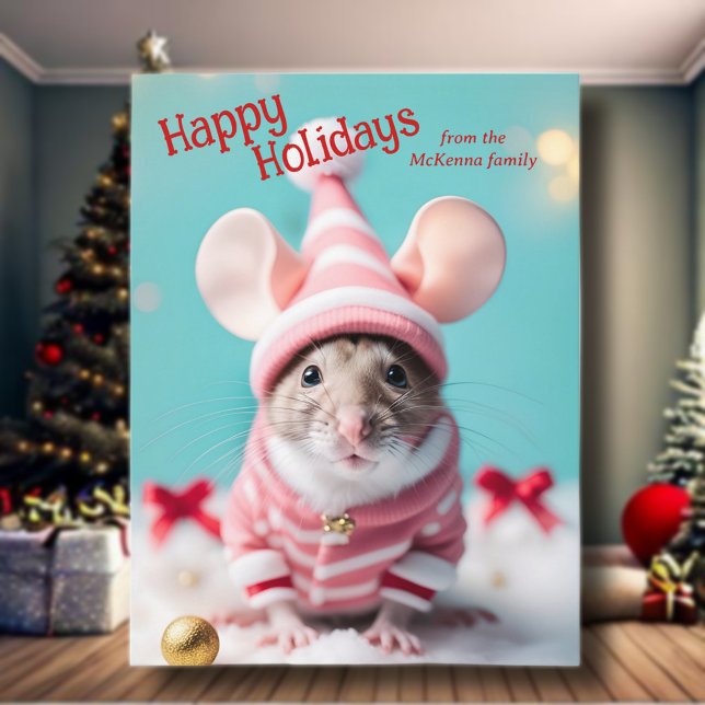Glad helg Cute Mouse-familjen Namn jul (Skapare uppladdad)