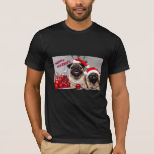 Glad helg Cute Pet Hund Pug Roligt T Shirt