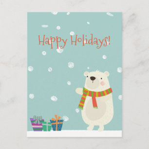 Glad helg! Cute Polar Bär jul Vykort