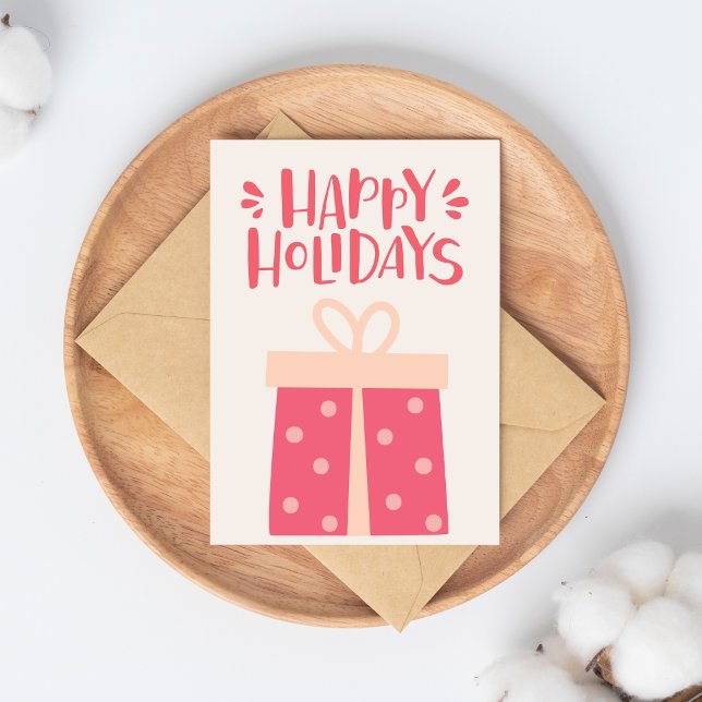 Glad helg - Cute Retro Julklapp Vykort (Skapare uppladdad)