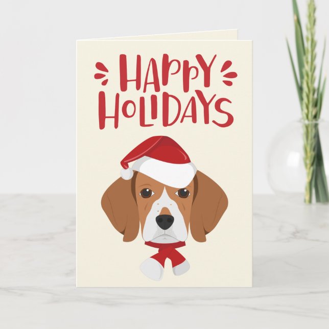 Glad helg - Cute Santa Beagle - jul (Framsida)