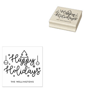 Glad helg Cute Script-familjen Namn Stämpel