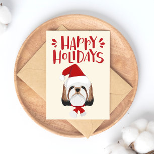 Glad helg - Cute Shih Tzu-jul Vykort