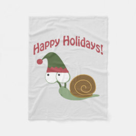 Glad helg Cute snigel julhelg Fleecefilt