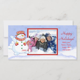 Glad helg Cute Snögubbe Julkort