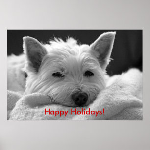 Glad helg - Cute Westie Hund Poster