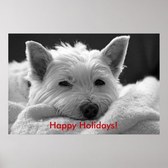 Glad helg - Cute Westie Hund Poster (Framsidan)