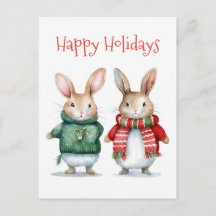 Glad helg - Cute Winter Bunnies - Jul