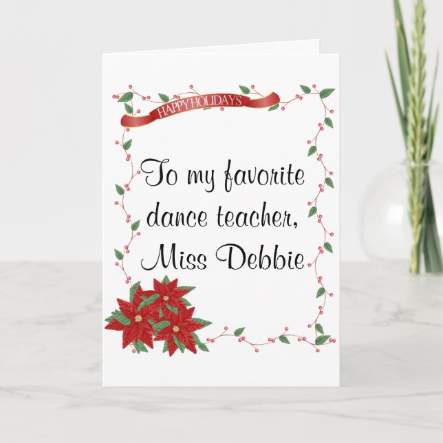 Glad helg Dance Teacher Card (Framsida)
