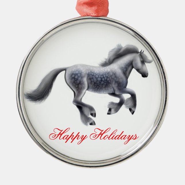 Glad helg Dappled zypsy Cob Horse Ornament (Framsidan)