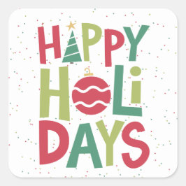 Glad helg-dekal fyrkantigt klistermärke