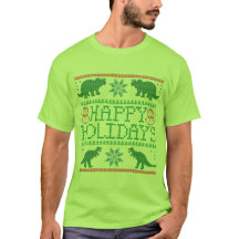 Glad helg Dinosaur Ugly Julafton Sweater T-Shirt