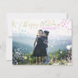 Glad helg ditt foto med glitter julkort