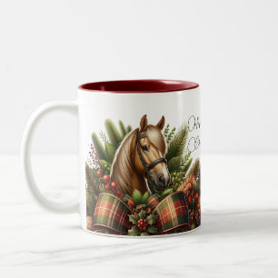Glad helg Dressage jul Två-Tonad Mugg