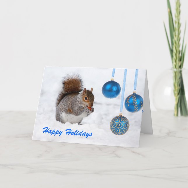 Glad helg-ekorrejulkort helgkort (Framsida)