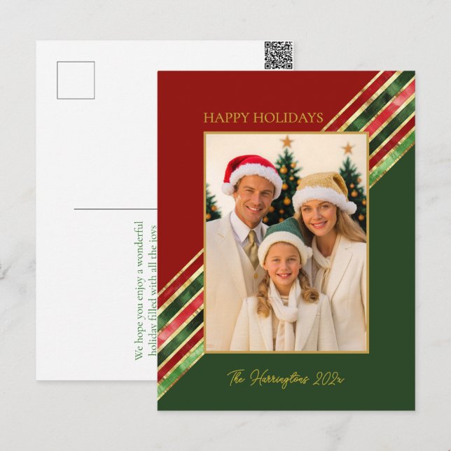 Glad helg Elegant Färgglad fotojul (Fram/baksida)