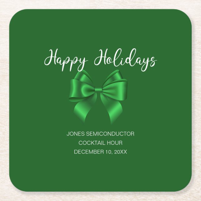 Glad helg Elegant Grönt Underlägg Papper Kvadrat (Framsidan)