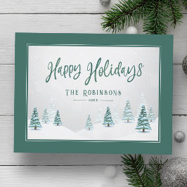 Glad helg Elegant Land Winter Spruce Träd Vykort