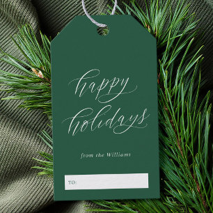 Glad helg Elegant - minimalistisk skriptjul Presentetikett