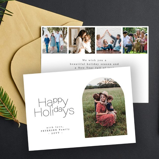 Glad helg enkla, minimalistisk multifoto julkort (Skapare uppladdad)