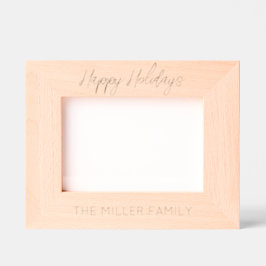 Glad helg Etched Wood FAMILY NAMN Timless