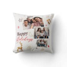 Glad helg familj tre foto collage kort