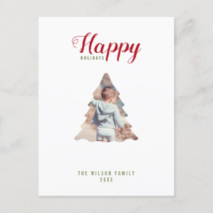 Glad helg-familjens fotojul helg vykort