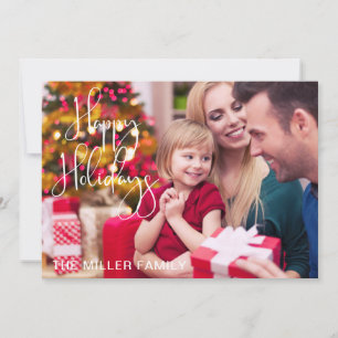 Glad helg-familjens fotojulkort för Helgdag Julkort