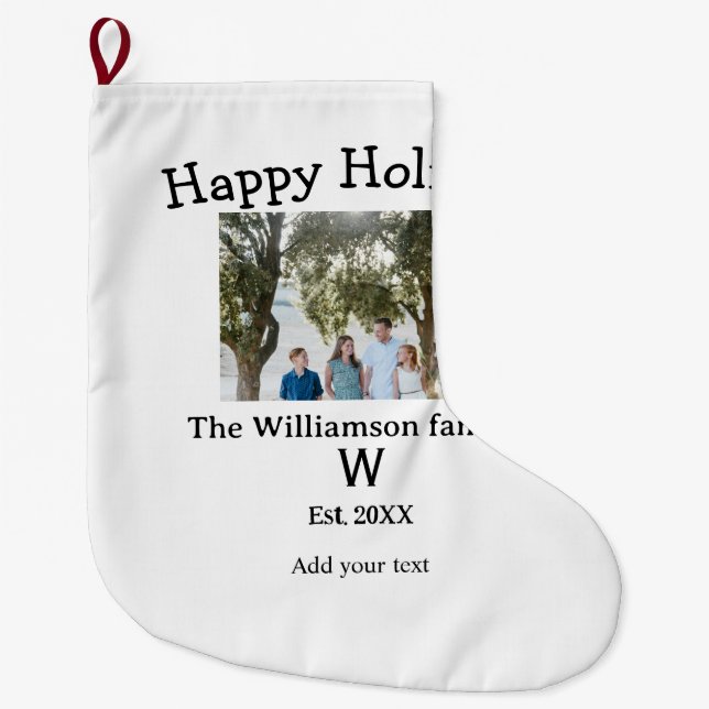 Glad helg familjfotoåterförening namn brev ye stor julstrumpa (Framsidan)