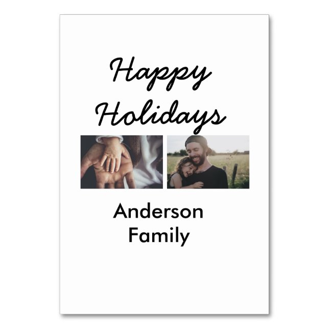 Glad helg far, son, julfoto bordsnummer (Framsidan)