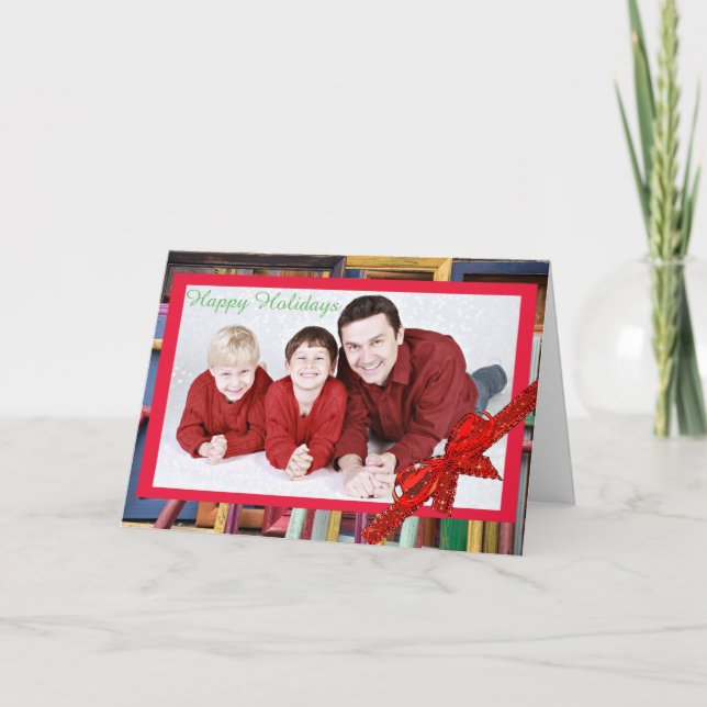 Glad helg färgat julkort för Ramar (Framsida)