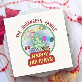 Glad helg färgstark fet typografi med fet stil, va pappersservett