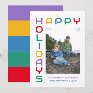 Glad helg färgstark - redigerbart foto för Helgdag Julkort