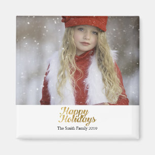 Glad helg Faux-Guldets julklapp Magnet
