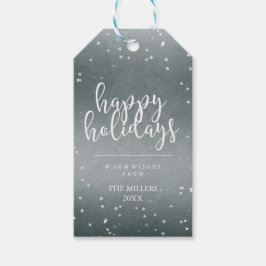 Glad helg | Faux Silver Foil & Stars Presentetikett