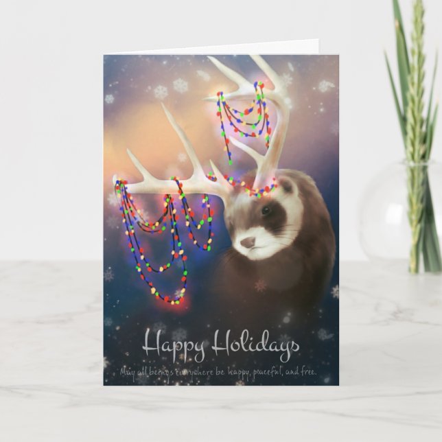 Glad helg Ferret Greeting Card (Framsida)