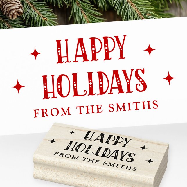 Glad helg festive font från namn stämpel (Happy Holidays festive font from name Rubber Stamp)
