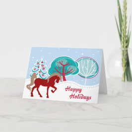 Glad helg Festive Horse Snowy jul